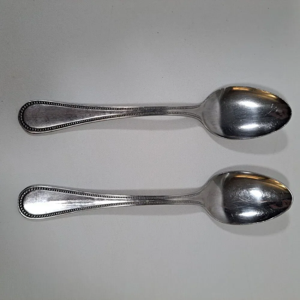 EKCO Eterna Bastille Stainless Lot 2 Spoons Flatware Japan Vintage Replacement